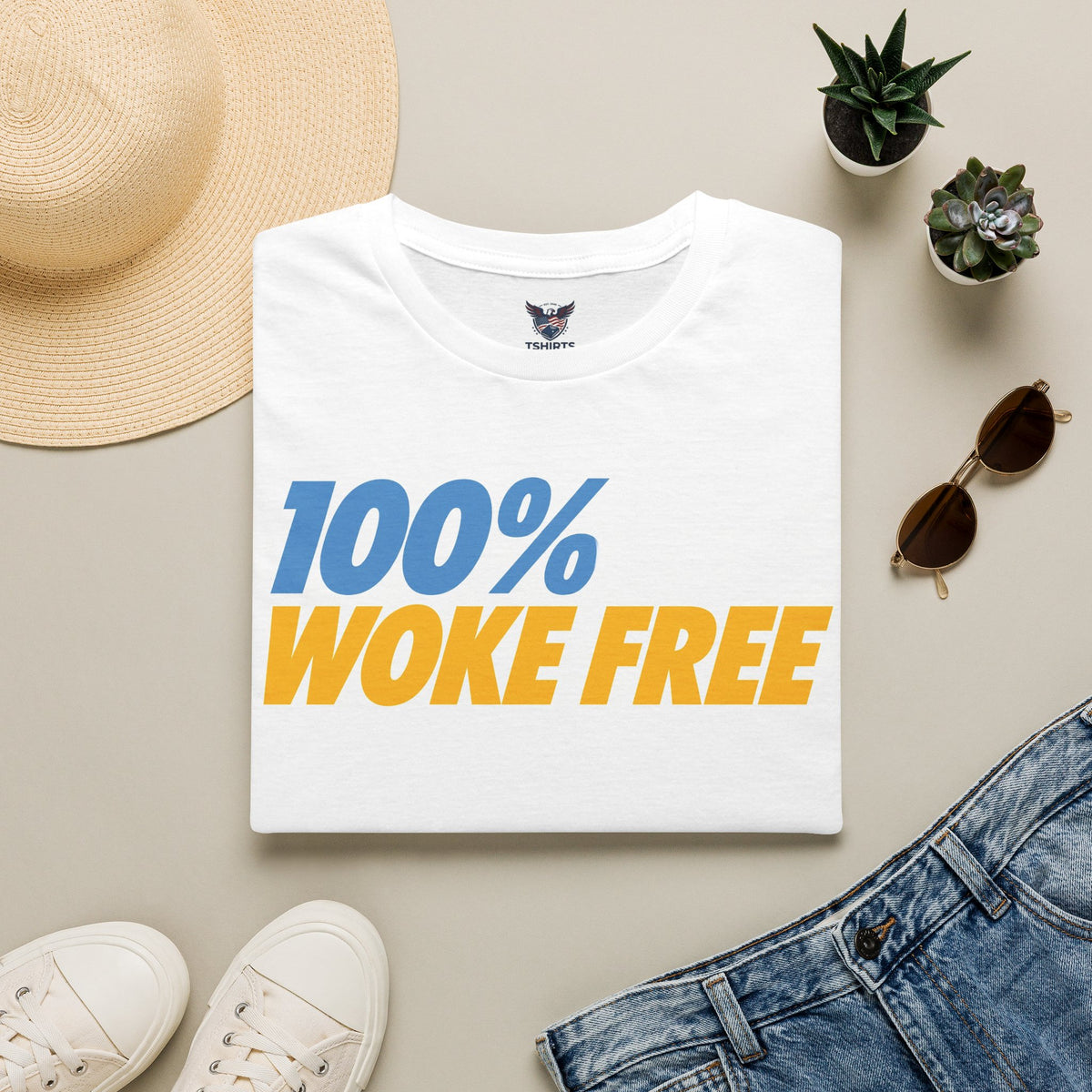 "Trump Patriot Shirt | America First T-Shirt | Conservative Republican Apparel | God Family Country Tee" | anti-woke tshirt | 100% Woke Free T-Shirt — Bold Retro Statement Tee