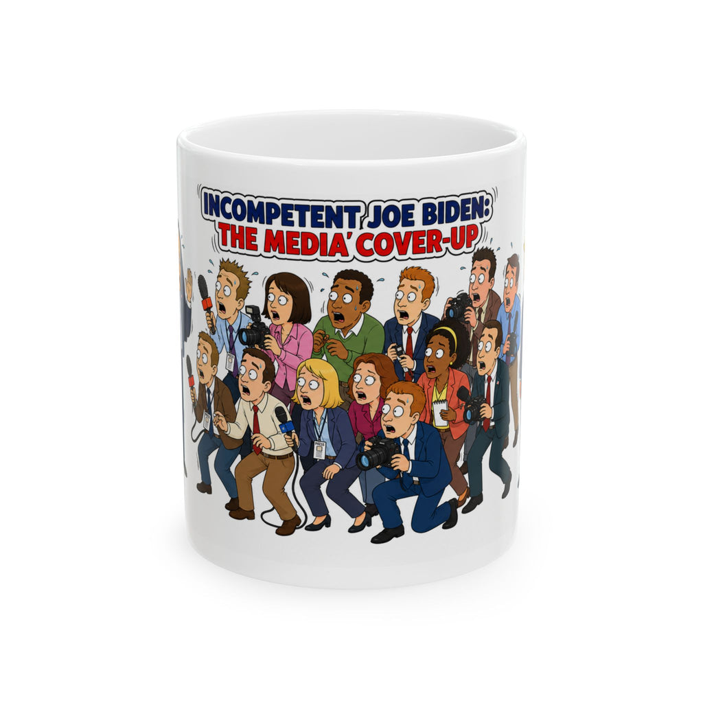 Political Cartoons Press Corps Covering Biden Mug | Ceramic Mug