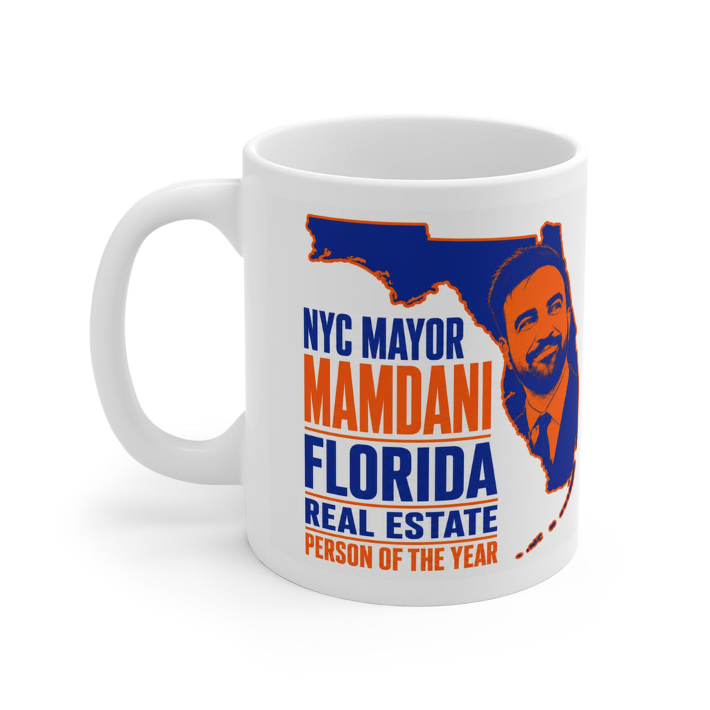 NYC Mayor Mamdani Florida Real Estate Satirical Mug | Funny Political Gift