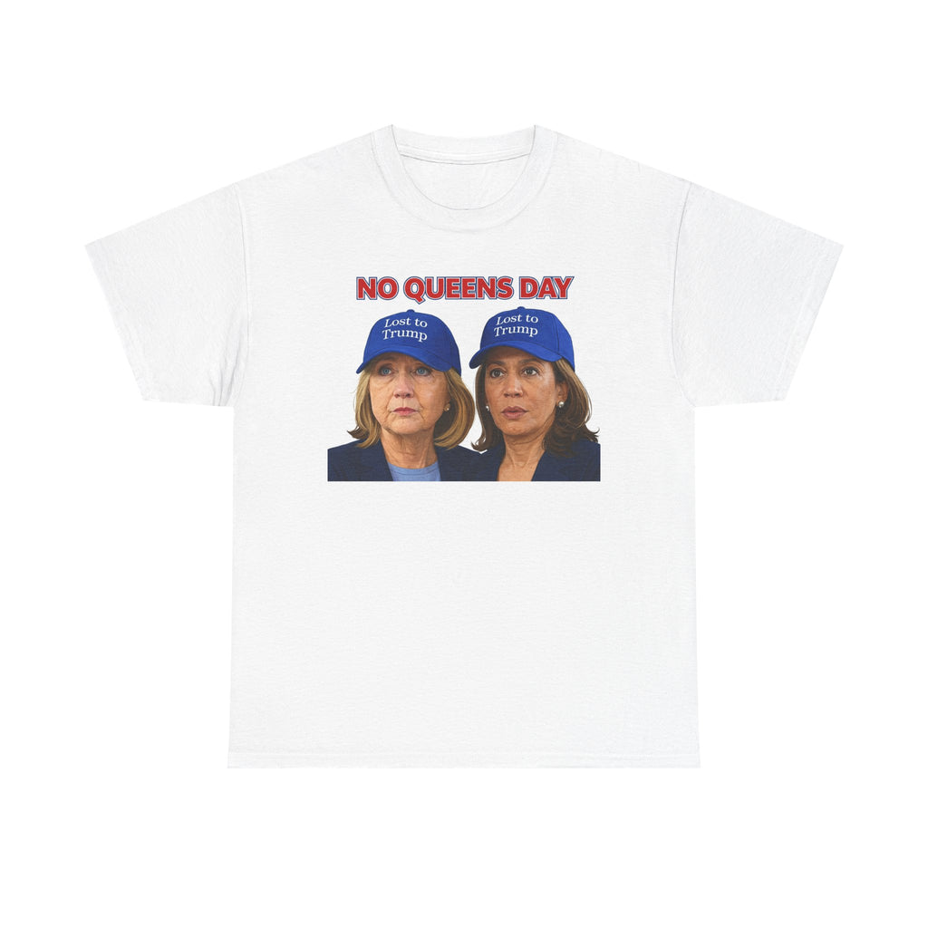 "Trump Patriot Shirt | America First T-Shirt | Conservative Republican Apparel | God Family Country Tee" | anti-woke tshirt | No Queens Day T-Shirt | Twin Women Faces with Blue Caps, Political Satire...