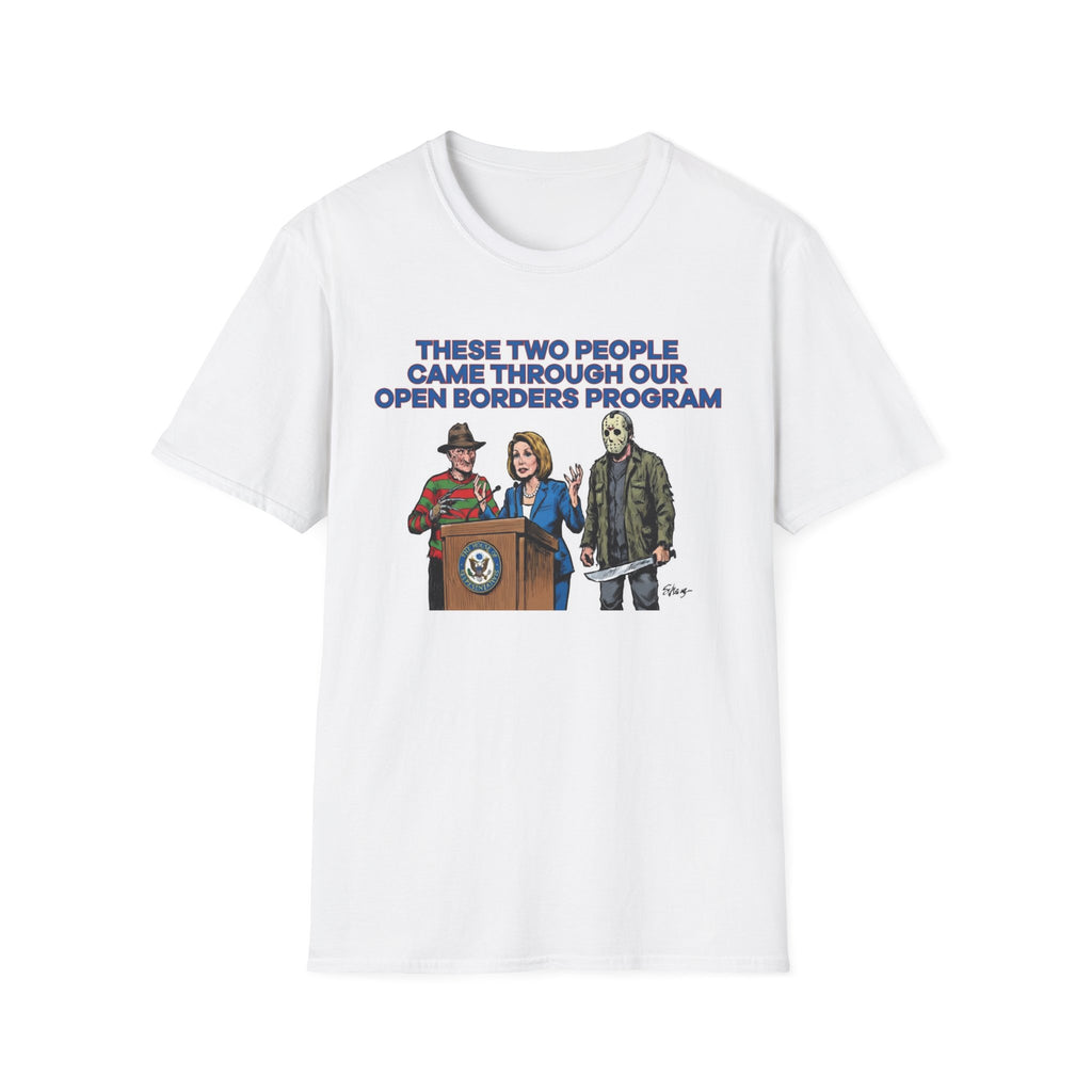 "Trump Patriot Shirt | America First T-Shirt | Conservative Republican Apparel | God Family Country Tee" | anti-woke tshirt | These Two People Came Through Our Open Borders Program T-Shirt | Political...