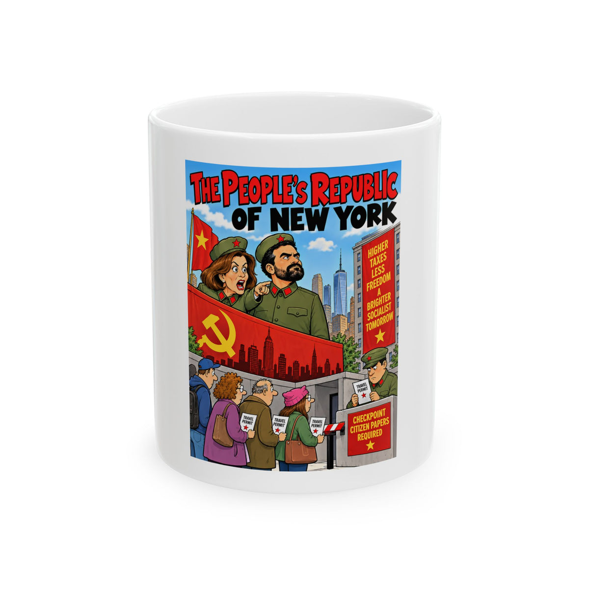 The People’s Republic of New York Ceramic Mug – Political Satire Coffee Cup (11oz/15oz)