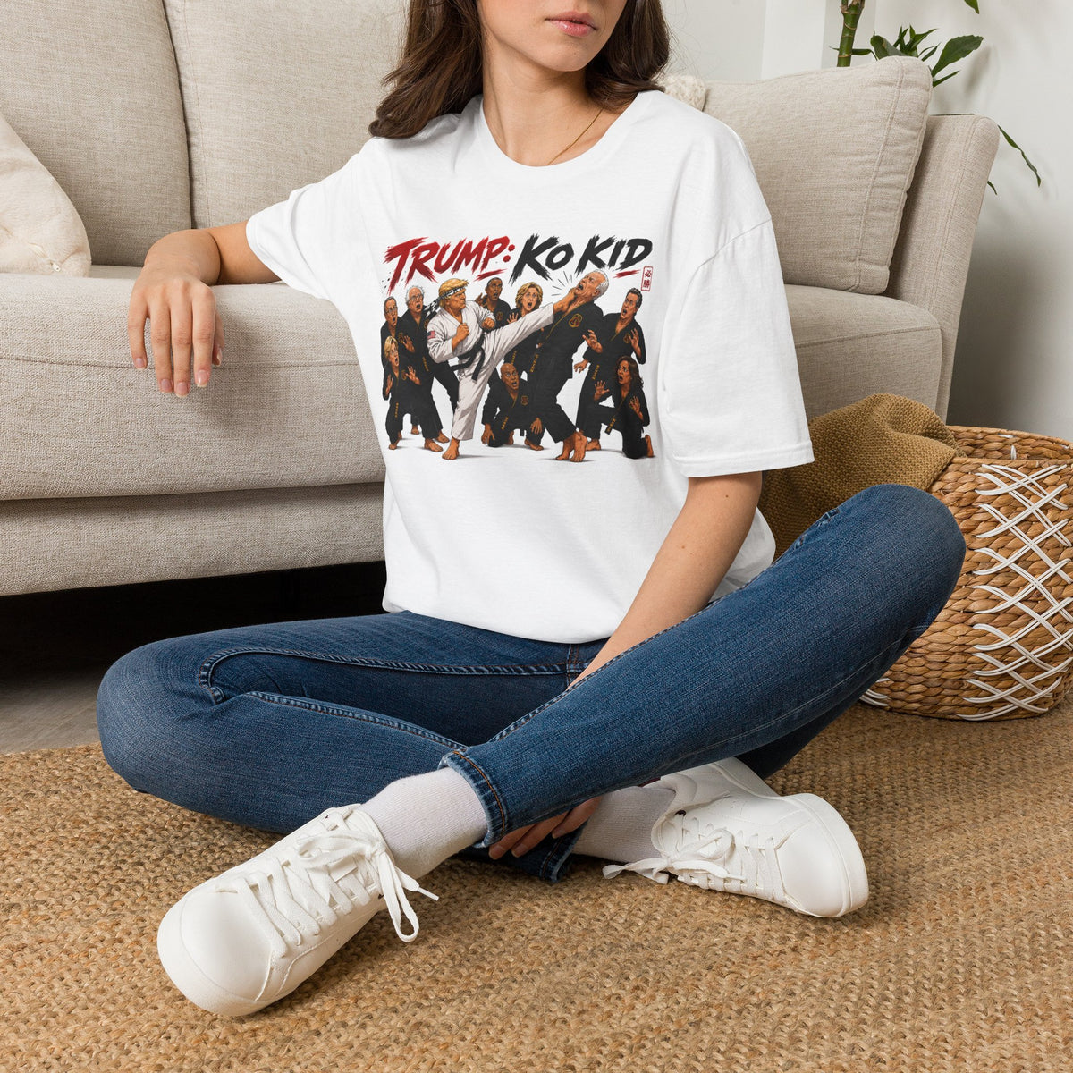 Political T‑Shirt — "Trump: KO Kid" Retro Boxing Parody Tee