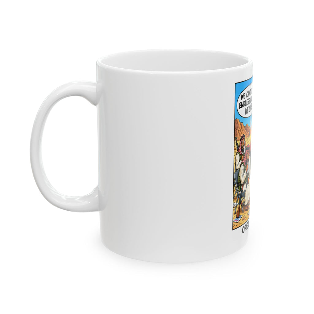 Operation: Karen Ceramic Mug — Funny Social Commentary Coffee Cup (11oz, 15oz)