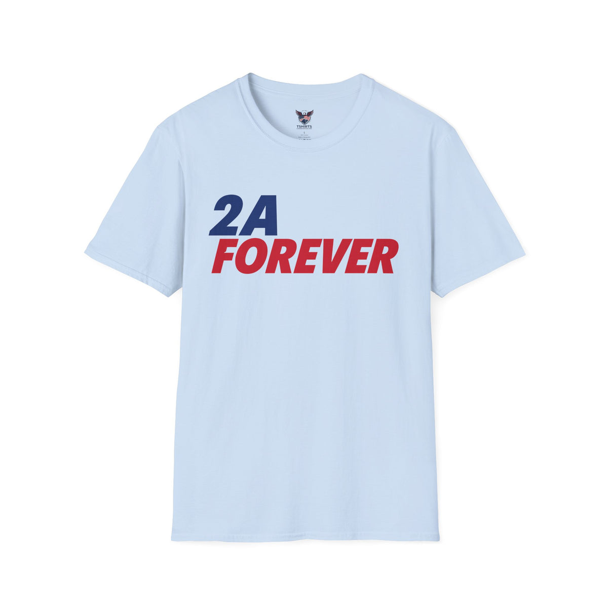 Red/Blue 2A Forever Bold Typography Patriotic Second Amendment Men's Cotton Tee