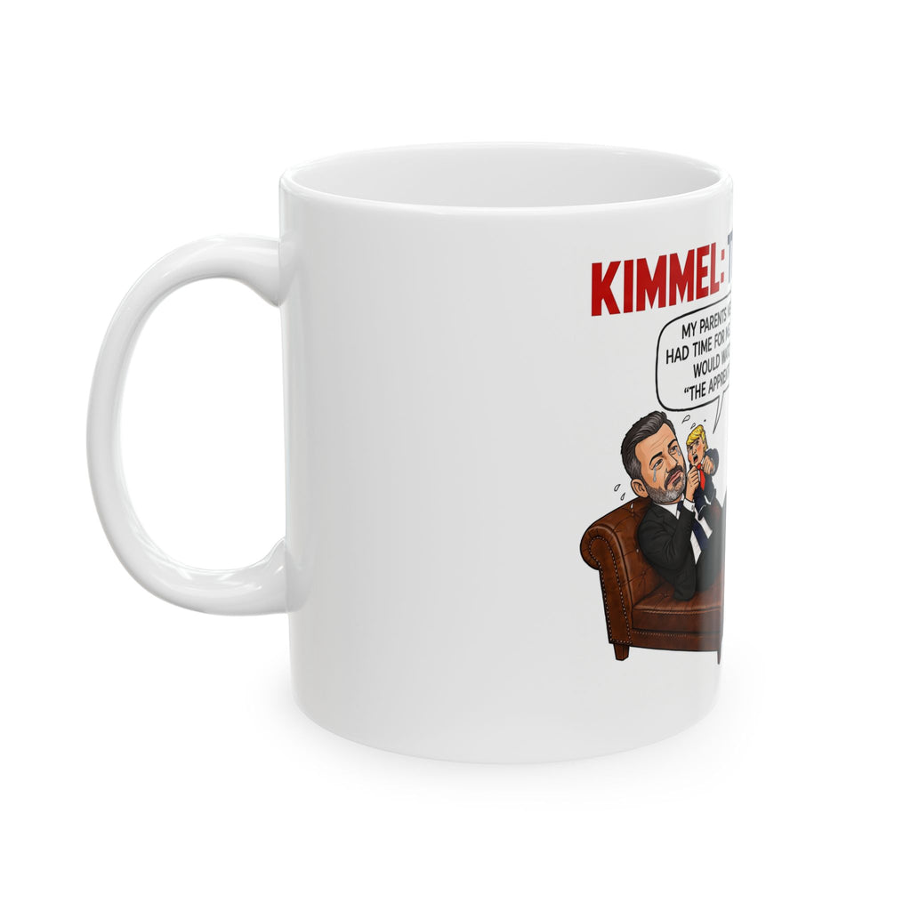 Trump Envy Cartoon Therapy Scene Mug | Ceramic coffee cup