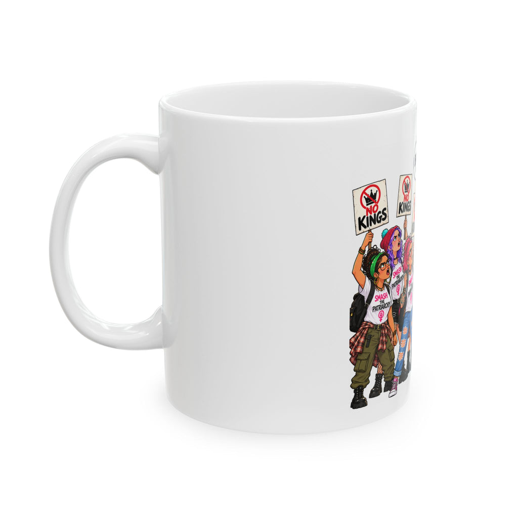 Woke Protesters vs. Pearly Gates Ceramic Mug — “I have some bad news about who runs this place”