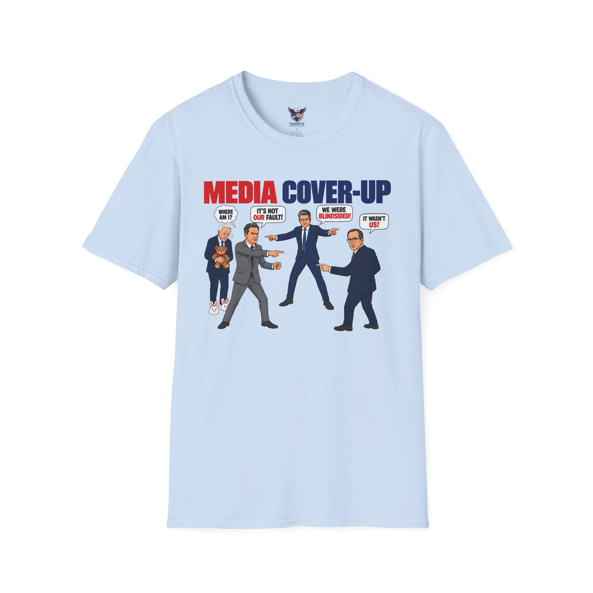 Media Cover-Up Political Satire Tee – Funny Conservative & Republican Graphic T-Shirt
