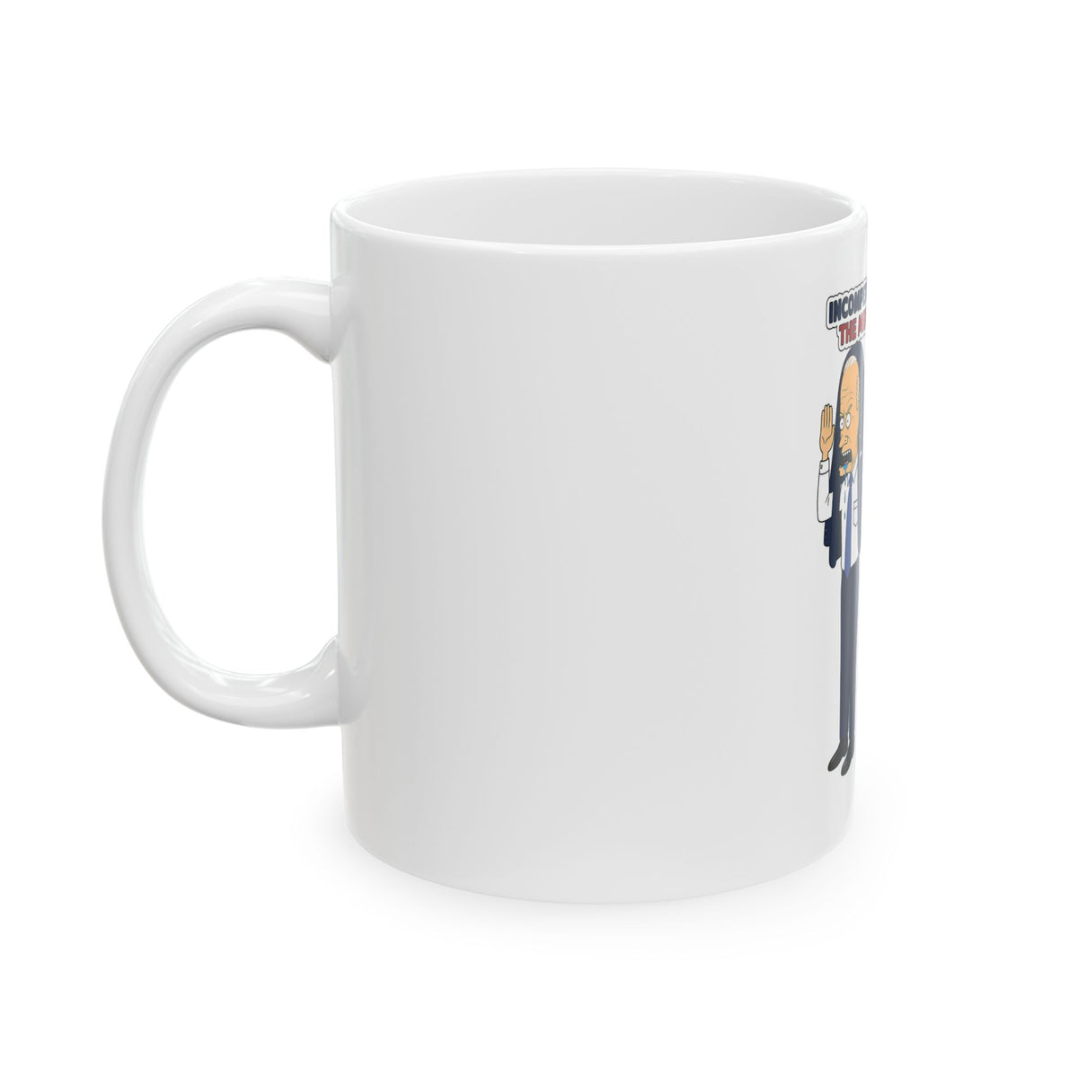 Political Cartoon 'Incompetent Crazy Joe Biden' Mug | Satirical Novelty Coffee Cup