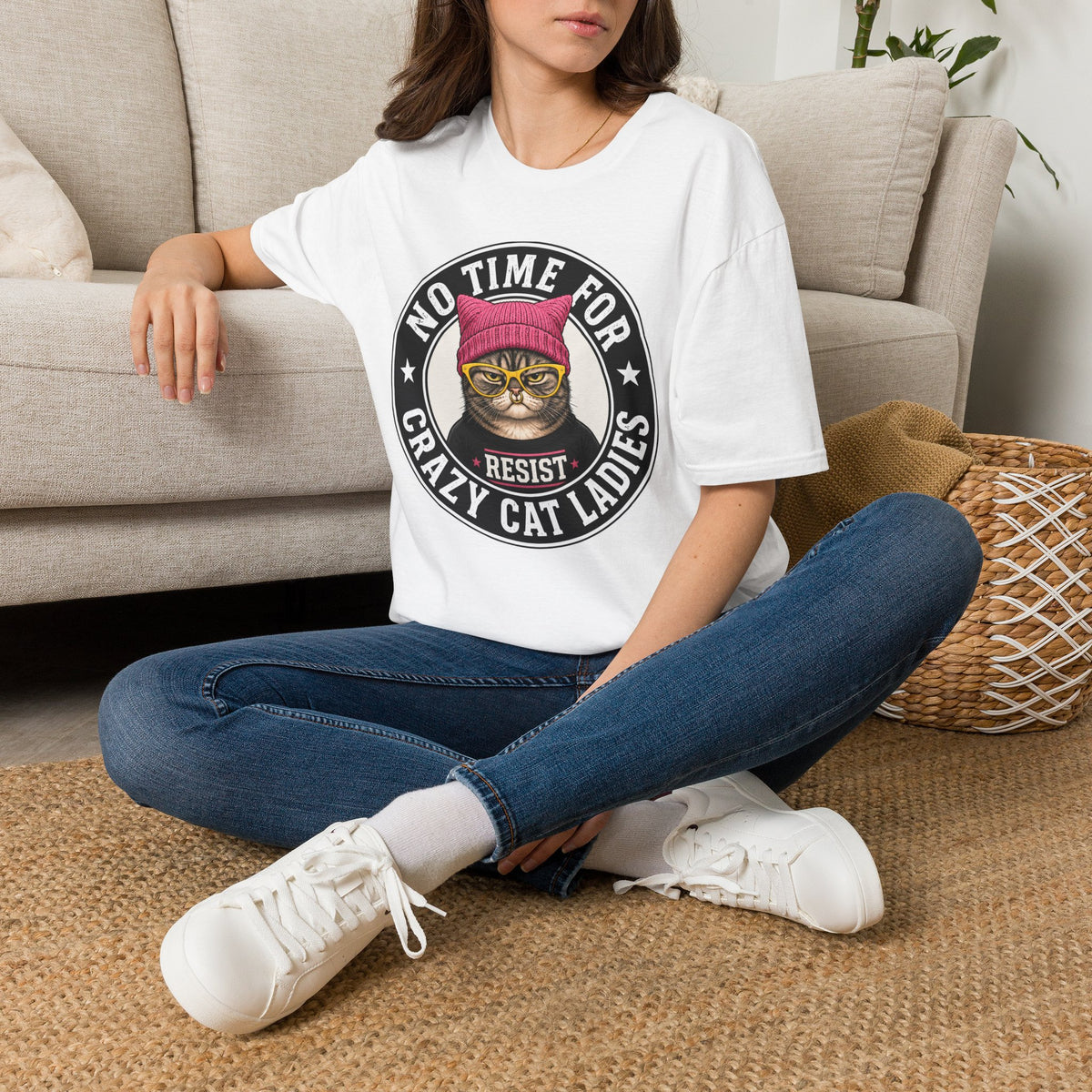 "Trump Patriot Shirt | America First T-Shirt | Conservative Republican Apparel | God Family Country Tee" | anti-woke tshirt |No Time For Crazy Cat Ladies T-Shirt | Cat With Beanie Resist Graphic