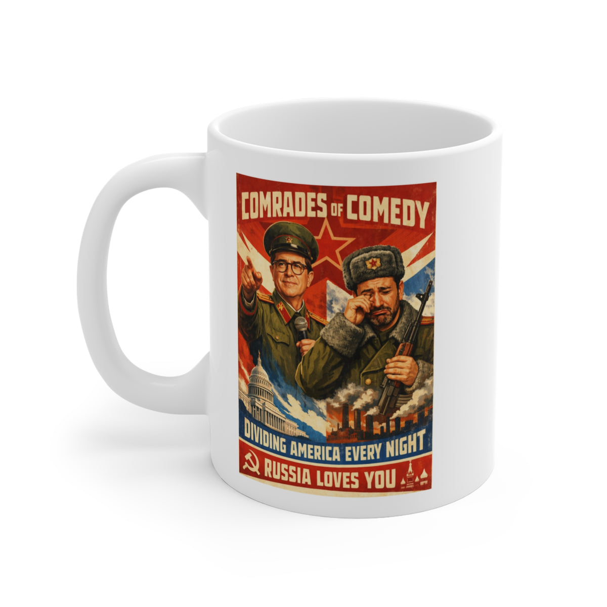 Comrades of Comedy Satirical Political Mug | Anti-Liberal Media Parody