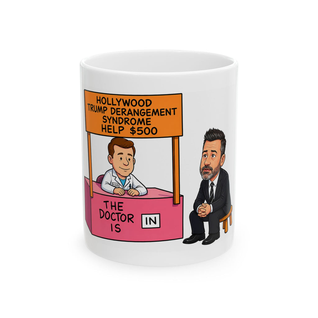 Hollywood Trump Derangement Syndrome cartoon Mug | Political Satire Ceramic