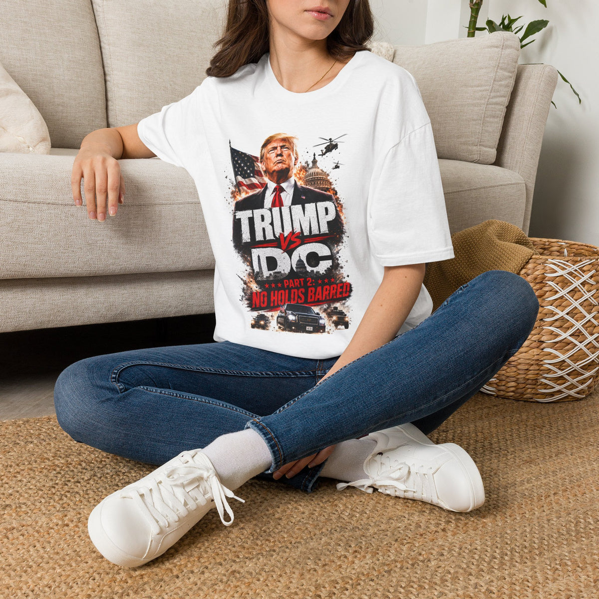 Political T-Shirt — Bold Patriotic Graphic Tee with 'TRUMP' Design