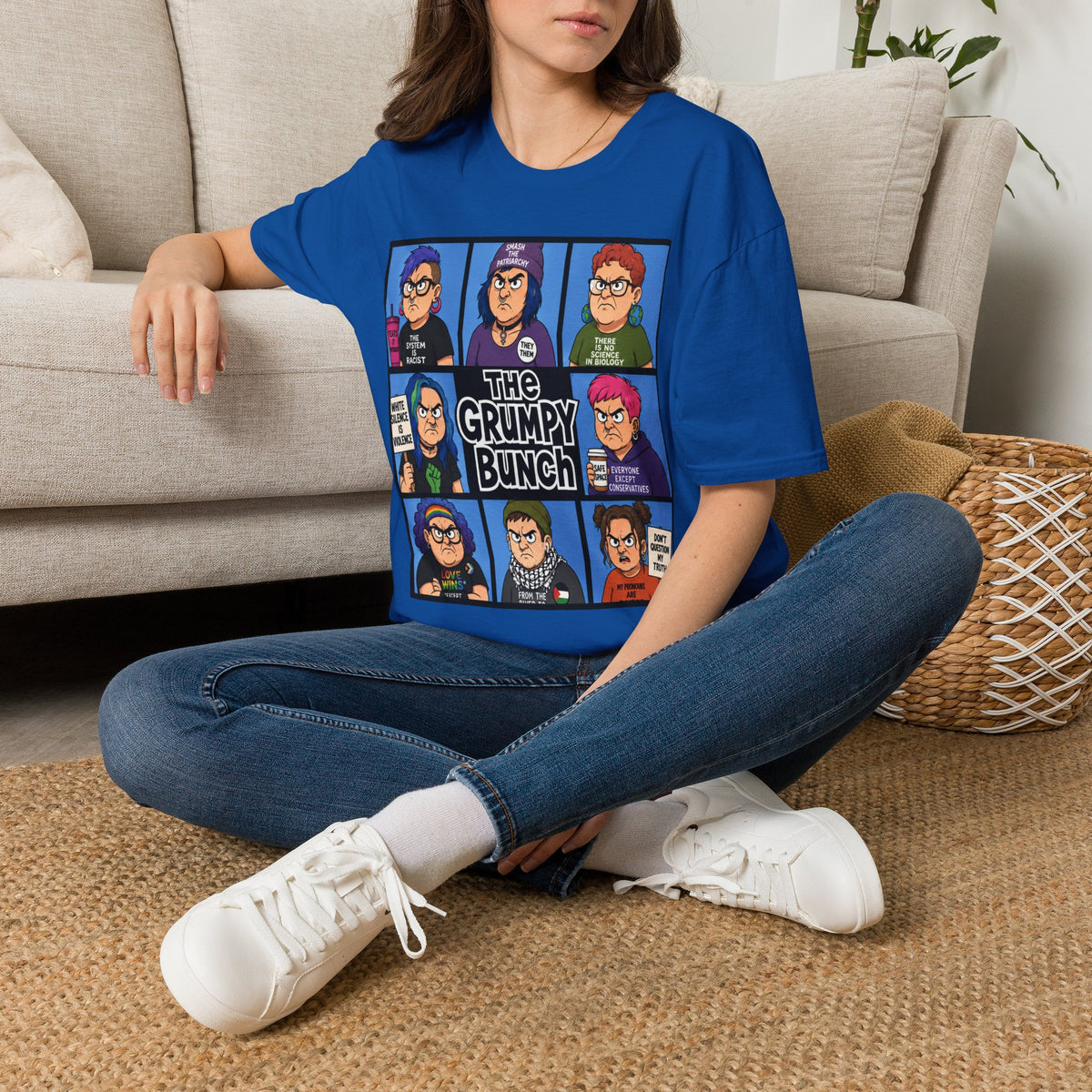 Grumpy WOKE Bunch Graphic T-Shirt — Retro Comic Panel Illustration