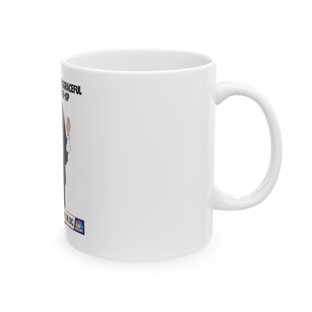Joe Biden The Disgraceful Media Cover-Up Political Satire Coffee Mug – Funny Parody News Cartoon Ceramic Teacup, Novelty Gag Gift for Politics Fans