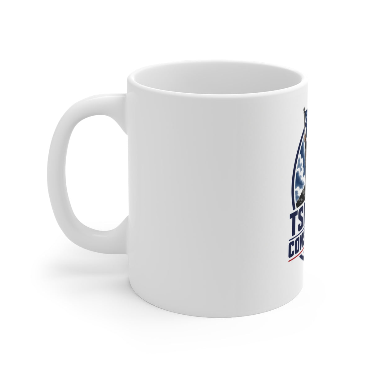 Conservative American Flag Coffee Mug – "The" Tshirts4Conservatives Patriotic Ceramic Teacup, Republican & Right-Wing Drinkware