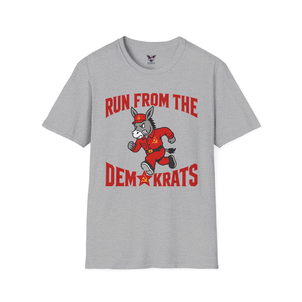 Run From The Demkrats T-Shirt | Political Satire Donkey Design