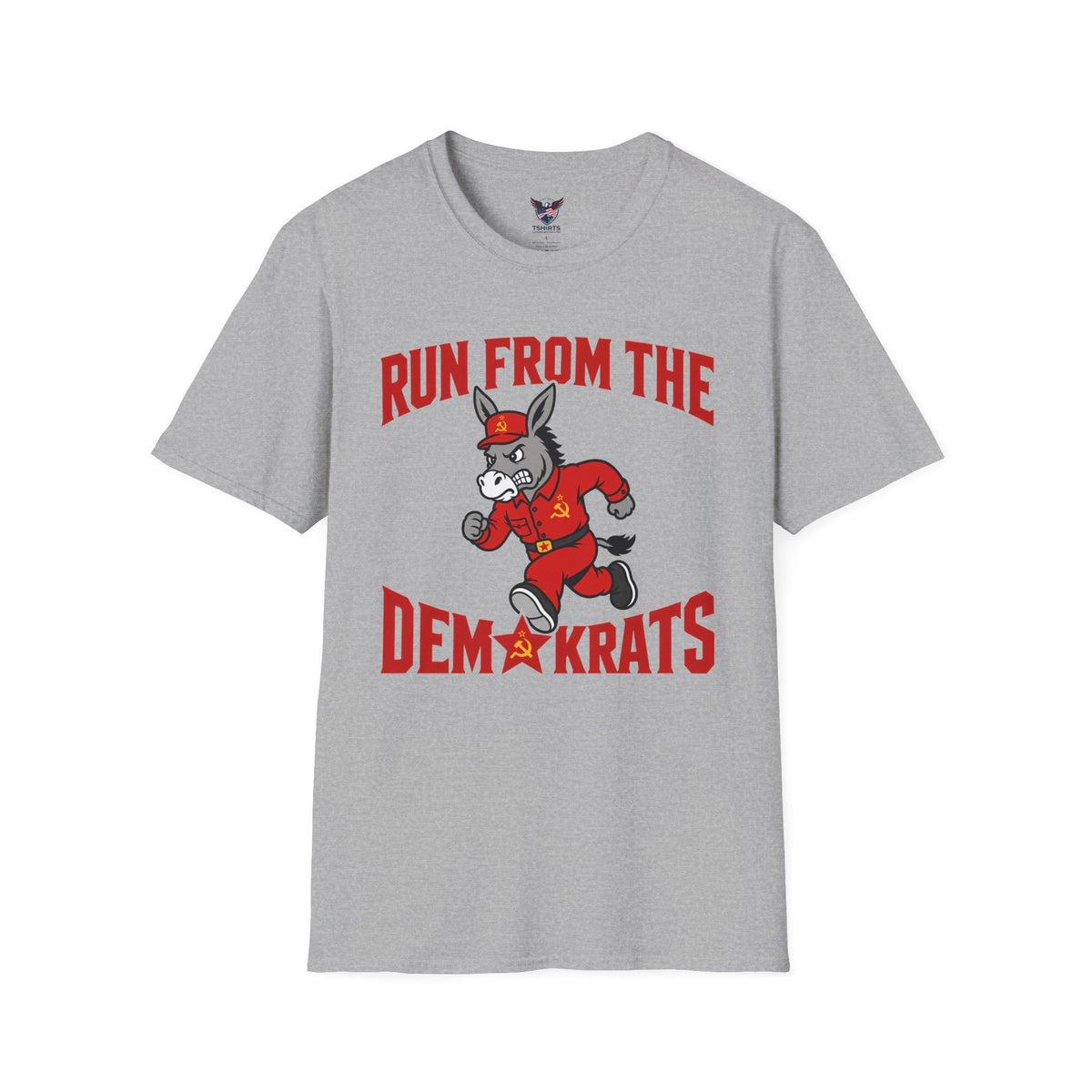 Run From The Demkrats T-Shirt | Political Satire Donkey Design