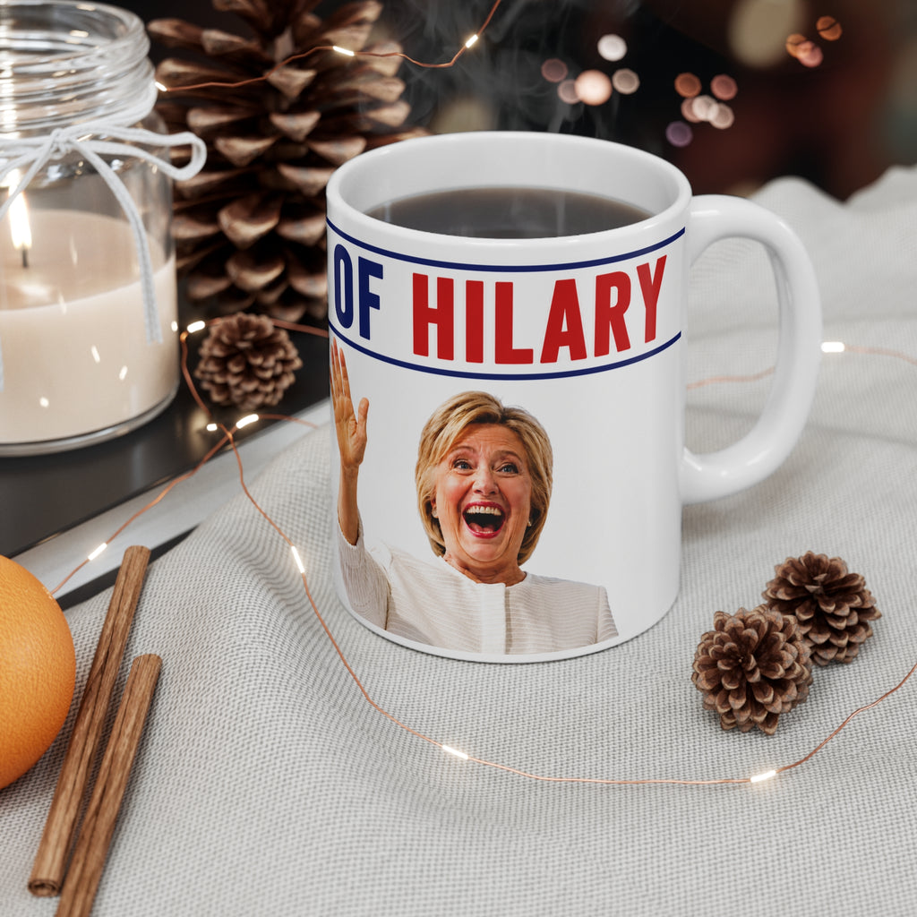 FAKE FACES OF HILLARY Political Parody Mug — "Fake Faces of Hillary"