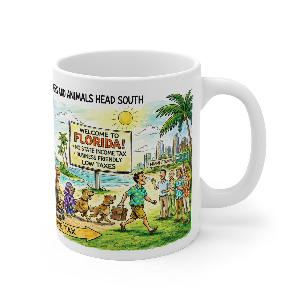 ESCAPE FROM NY 11oz Mug — "Tax Hell: New York" Humorous Retirement/Relocation Coffee Mug