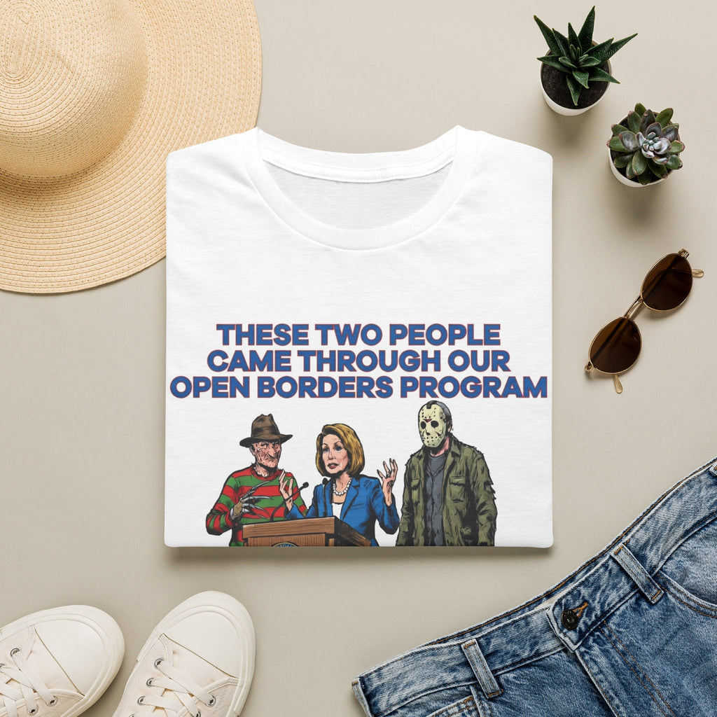 "Trump Patriot Shirt | America First T-Shirt | Conservative Republican Apparel | God Family Country Tee" | anti-woke tshirt | These Two People Came Through Our Open Borders Program T-Shirt | Political...