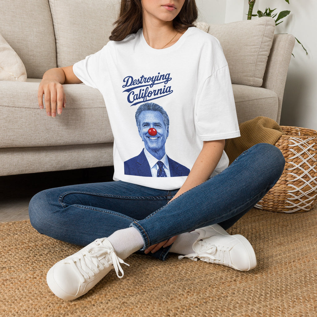 Destroying California T-Shirt | Political Satire Clown Nose Design