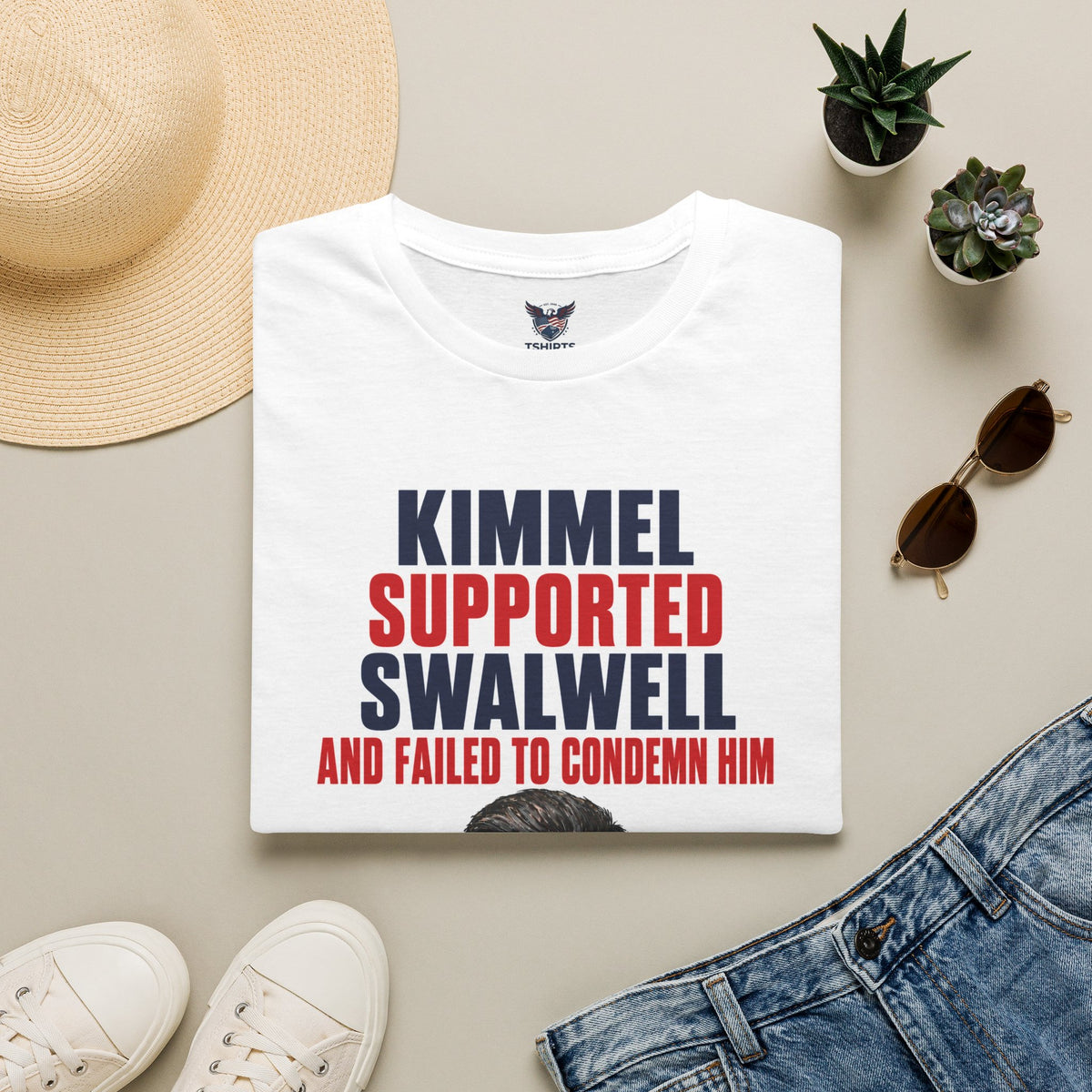 "Trump Patriot Shirt | America First T-Shirt | Conservative Republican Apparel | God Family Country Tee" | Text and Portrait Design, News Commentary