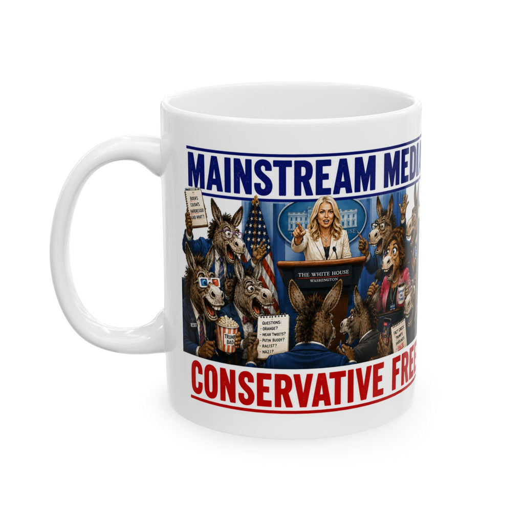 Mainstream Media Free Fake News Political Cartoon Coffee Mug