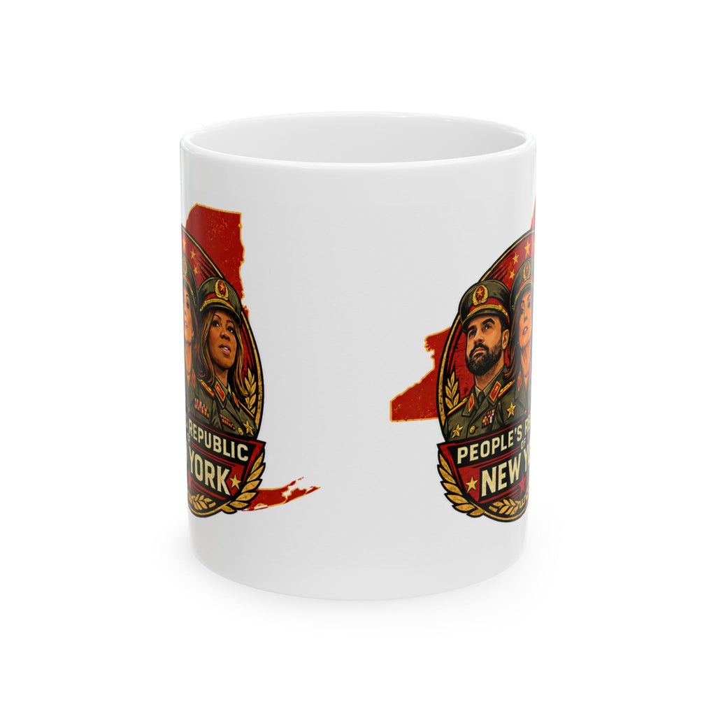 People’s Republic of New York Satire Ceramic Mug — Retro Propaganda Design (11oz & 15oz)