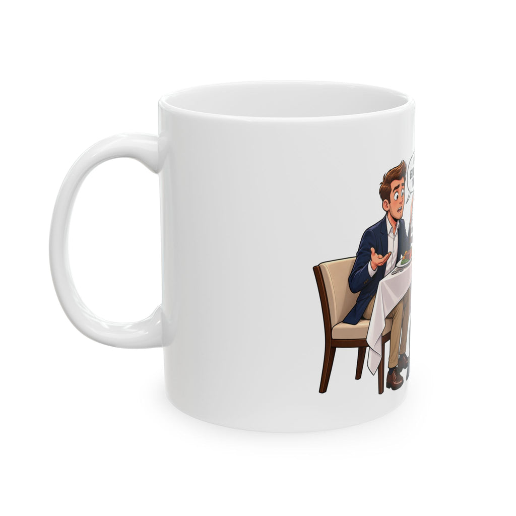 “I Guess Gender Equality Ends When the Check Comes” Ceramic Mug — Feminist Humor Coffee Cup (11oz/15oz)