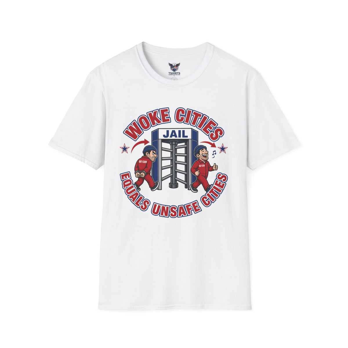 "Trump Patriot Shirt | America First T-Shirt | Conservative Republican Apparel | God Family Country Tee" |Woke Cities Equals Unsafe Cities T-Shirt |