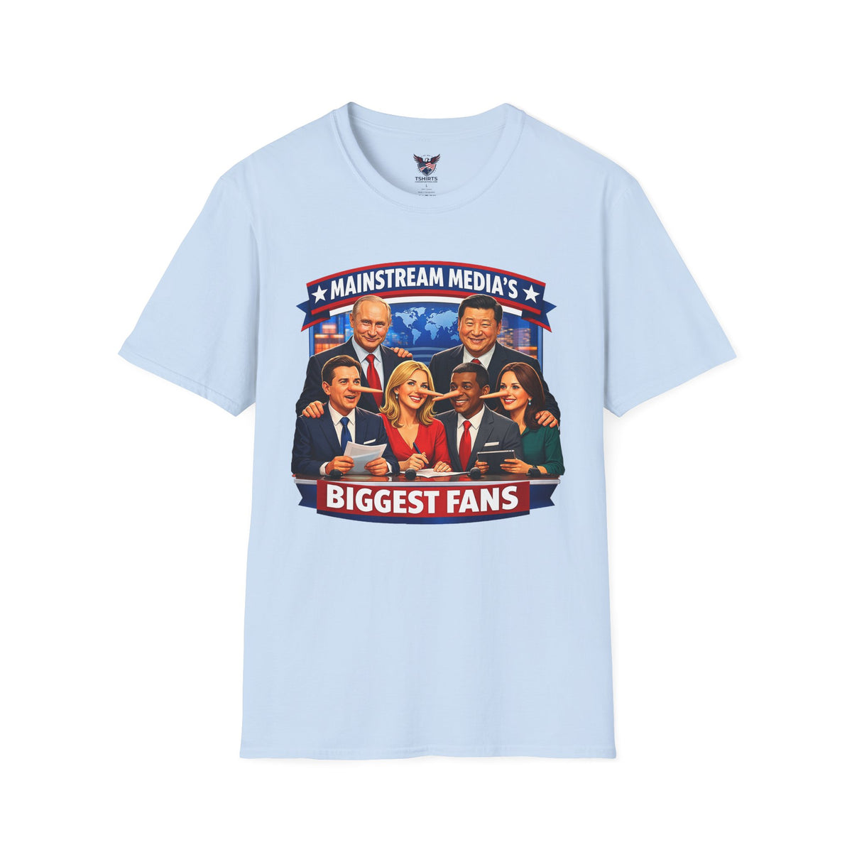 Mainstream Media's Biggest Fans T-Shirt  Putin | Xi Jinping News Anchors Illustration