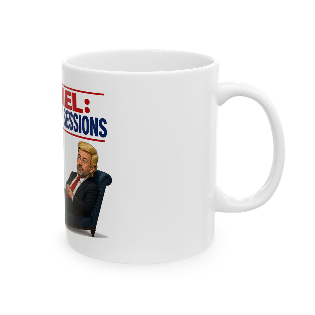 Kimmel Trump Therapy Session Cartoon Mug | Ceramic Coffee Cup 11oz 15oz