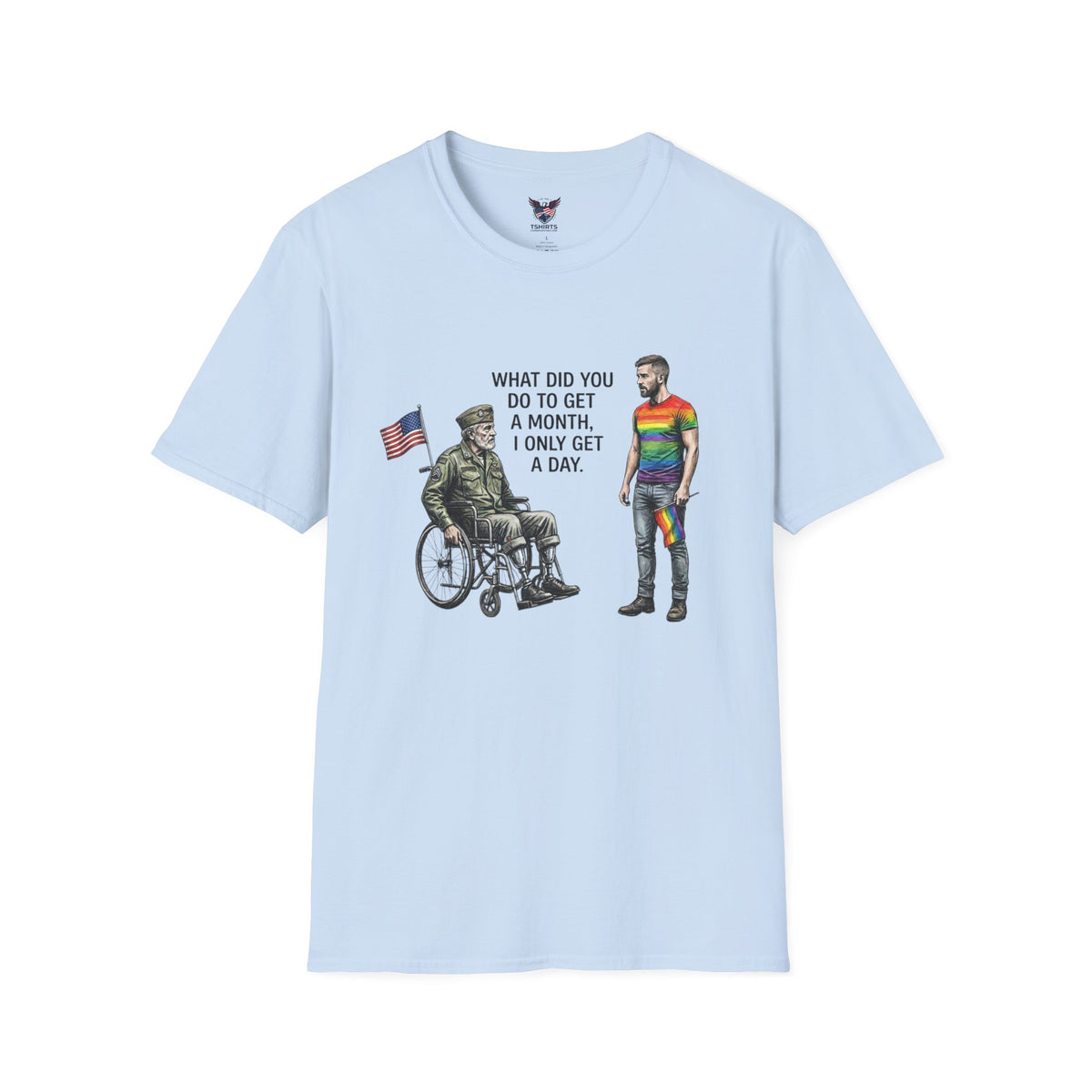 Veteran Wheelchair vs Rainbow Shirt, T-Shirt