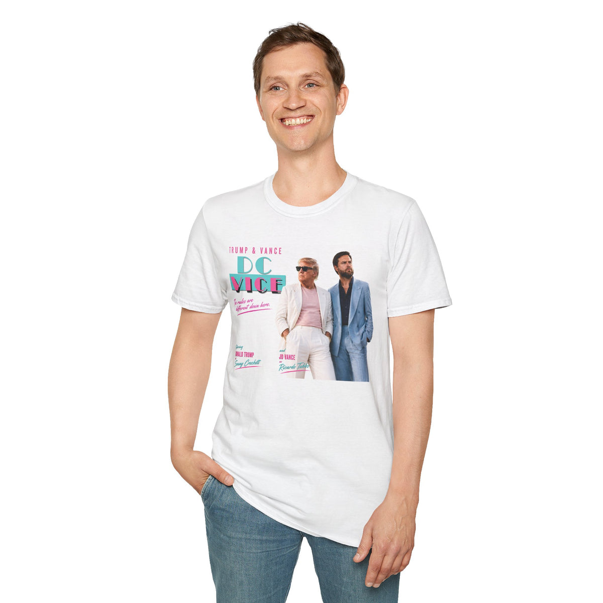 T-Shirt — "DC Vice" Trump & Vance Retro Miami Movie Style Graphic Tee