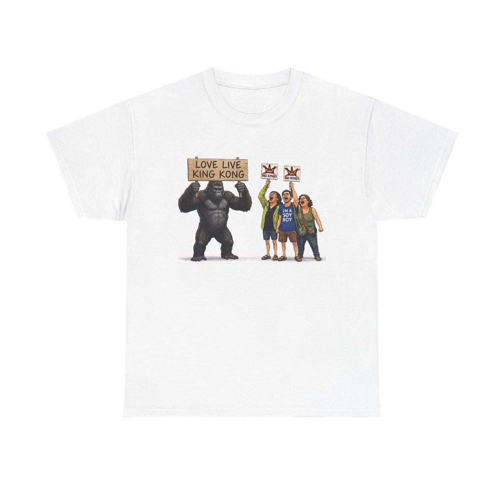 "Trump Patriot Shirt | America First T-Shirt | Conservative Republican Apparel | God Family Country Tee" | anti-woke tshirt | King Kong Protesters T-Shirt | Gorilla Holding Love Live King Kong Sign...