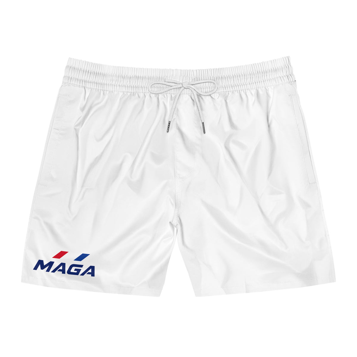 MAGA Men's Swim Shorts — The Conservative Brand White Mid-Length Beach Trunks