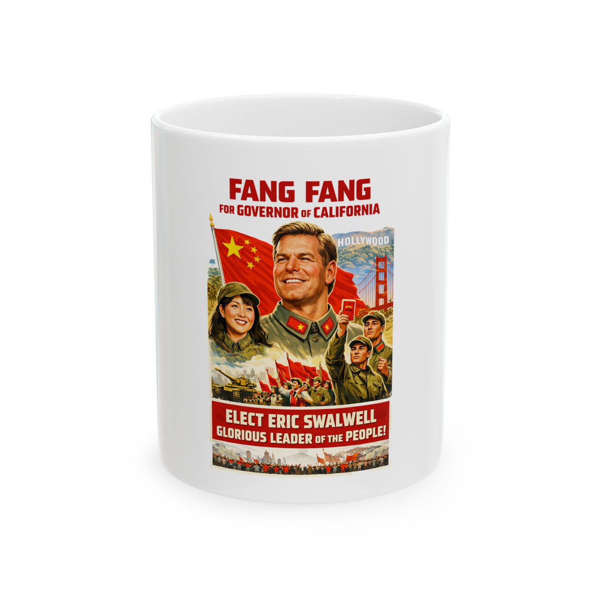 Eric Swalwell Fang Fang Political Poster Ceramic Mug