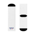Crew Socks — Minimalist White Athletic Socks with Small 'MAGA' Accent - The Conservative Brand