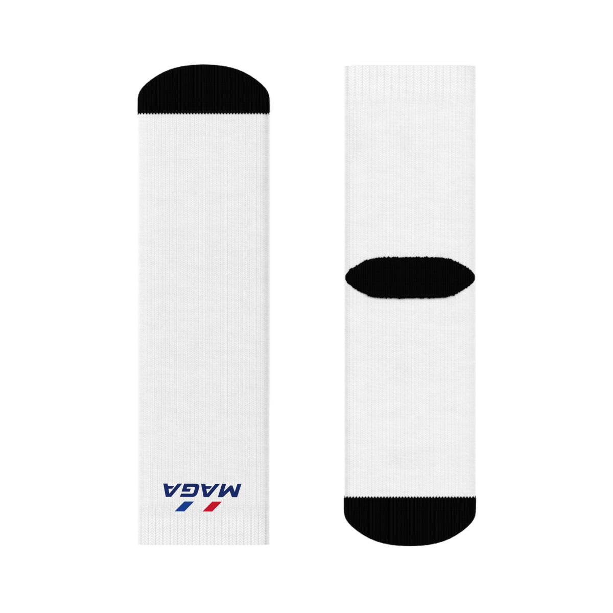 Crew Socks — Minimalist White Athletic Socks with Small 'MAGA' Accent - The Conservative Brand