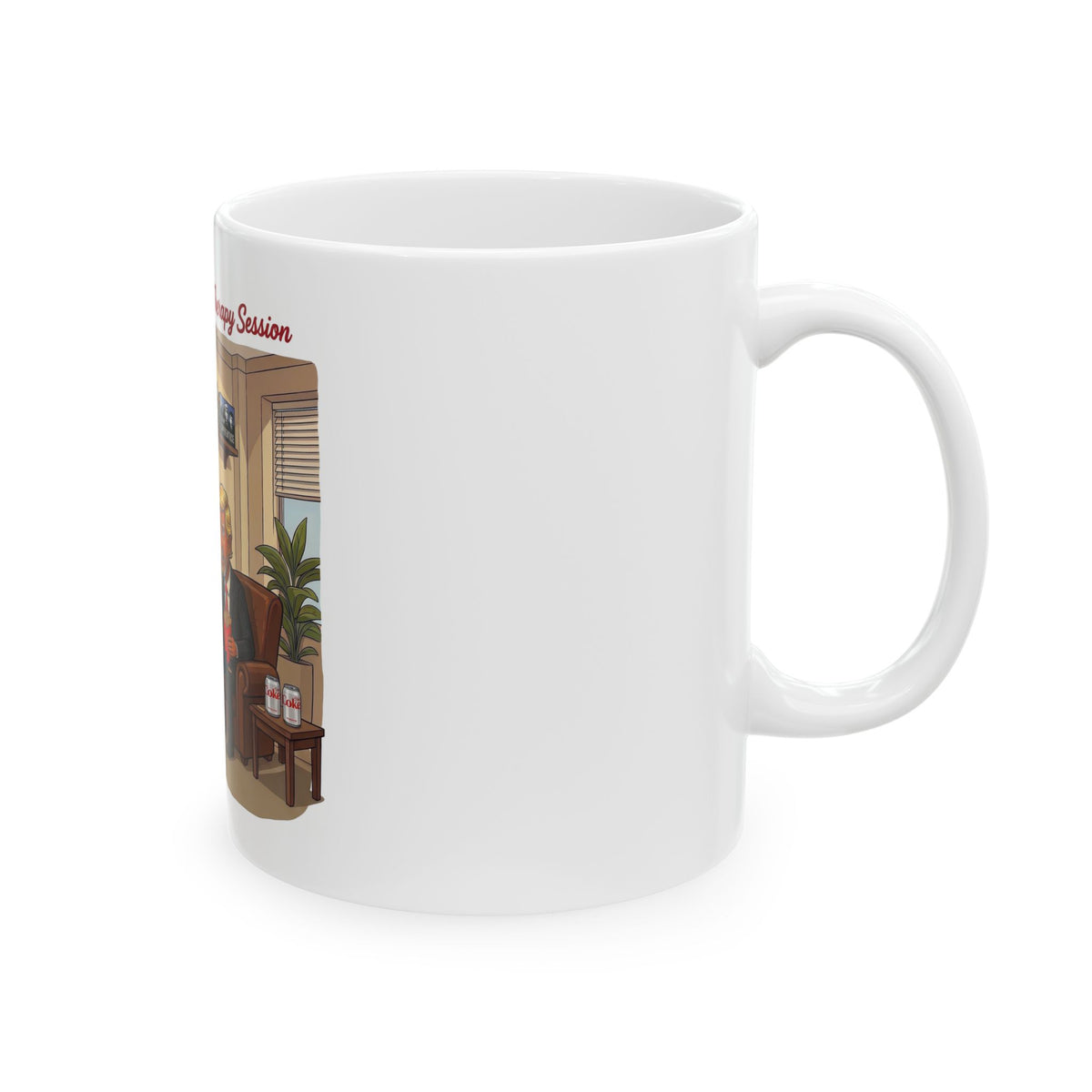 Jimmy Kimmel 'The Therapy Session' Turning into Trump Cartoon Mug | Political Satire Coffee Mug