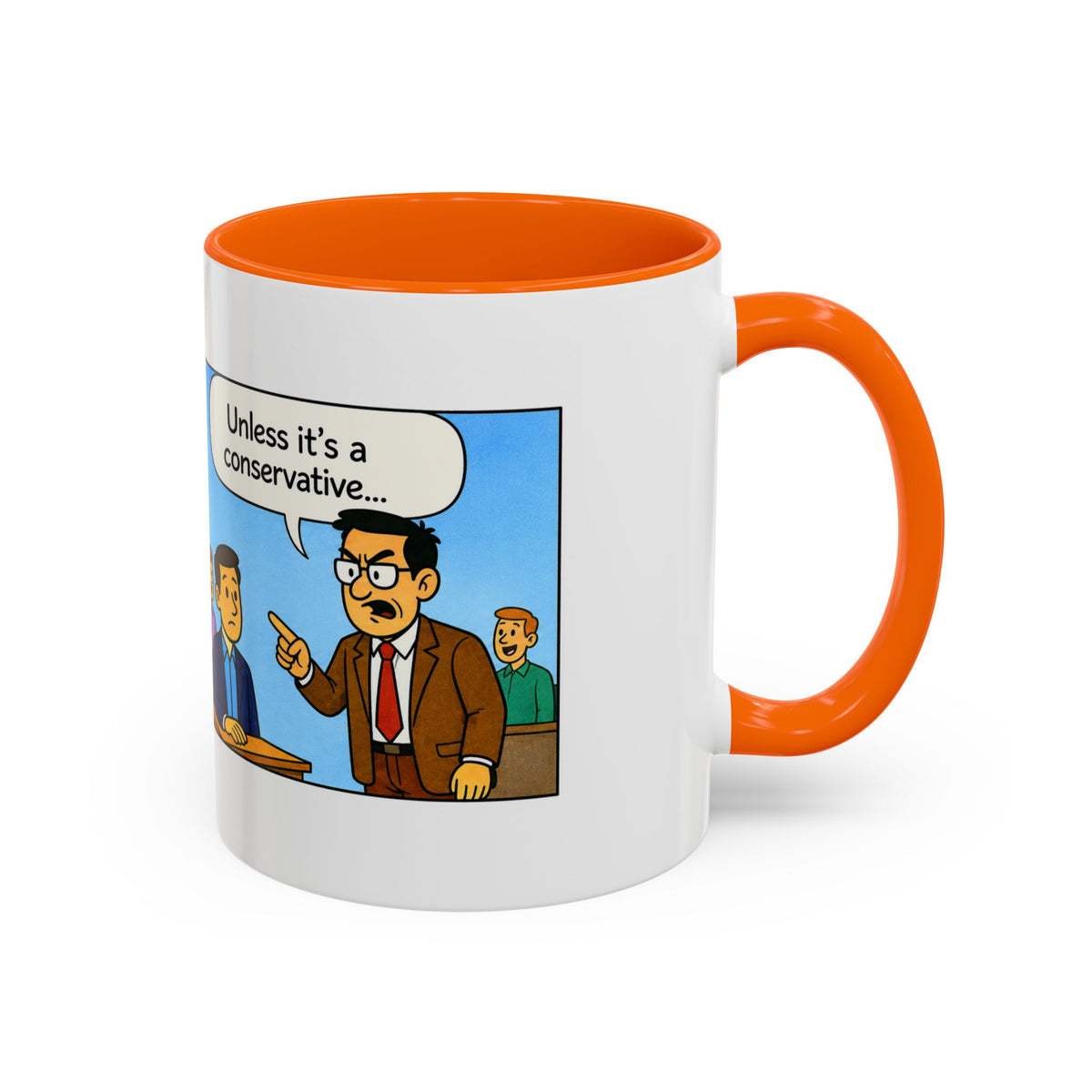 "College Life" Political Satire Comic Accent Coffee Mug – Funny Conservative Freedom of Speech Gag Gift
