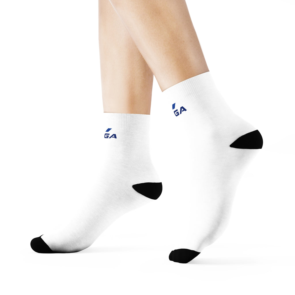 Crew Socks — Minimalist White Athletic Socks with Small 'MAGA' Accent - The Conservative Brand