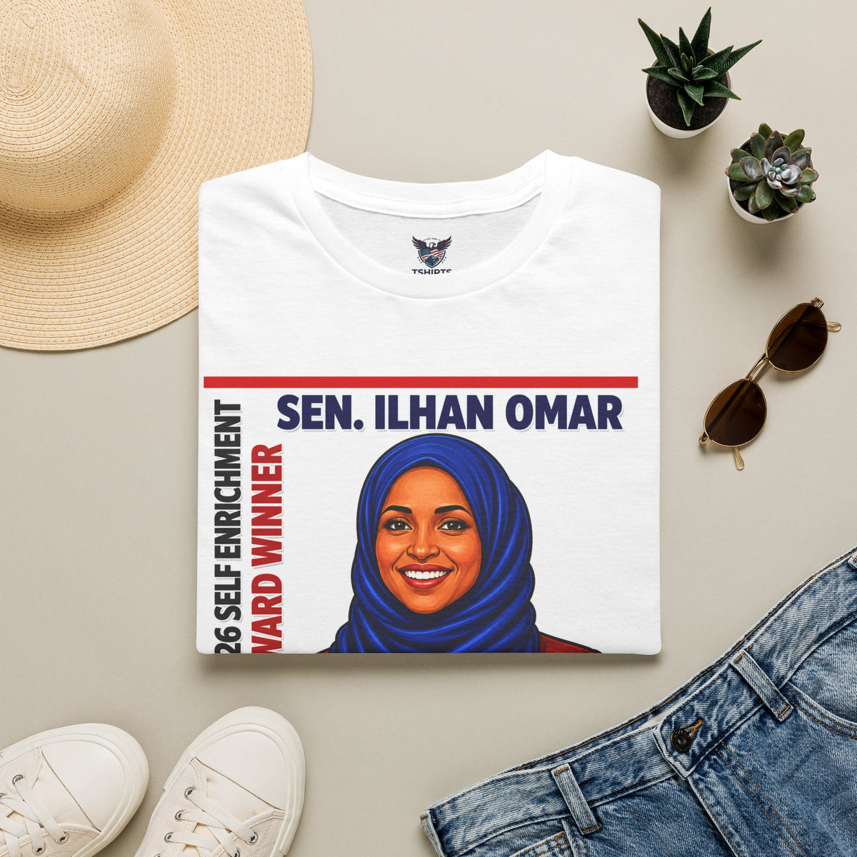 Political Portrait T‑Shirt — Sen. Ilhan Omar Graphic Tee