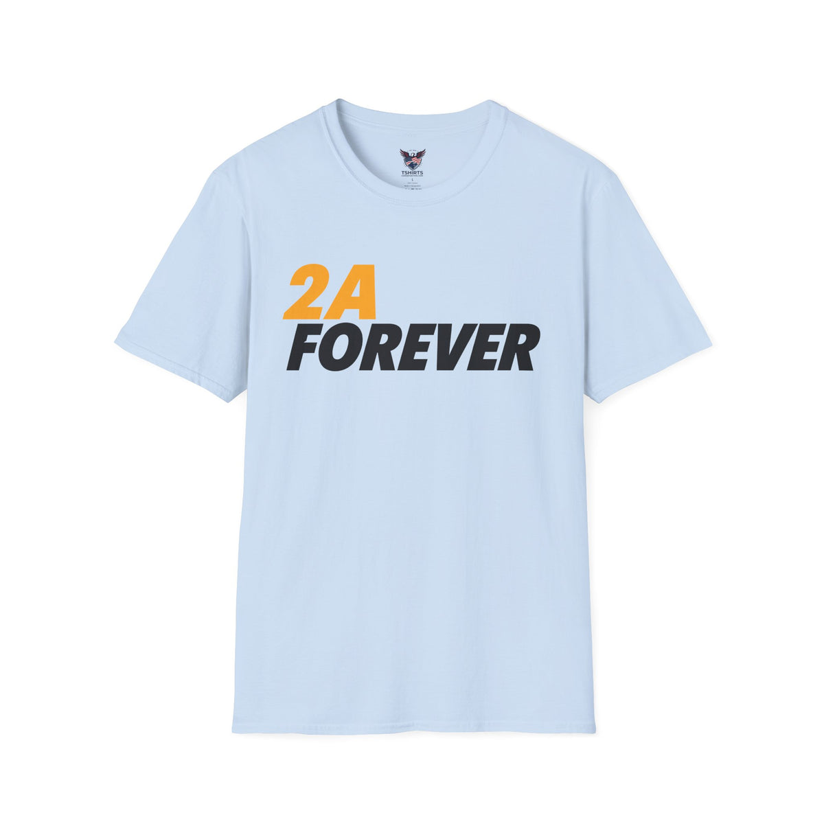 Yellow/Black 2A Forever Bold Typography Patriotic Second Amendment Men's Cotton Tee