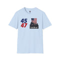 President Trump 45-47 Patriotic American Flag Graphic Tee – Conservative Republican Statement T-Shirt