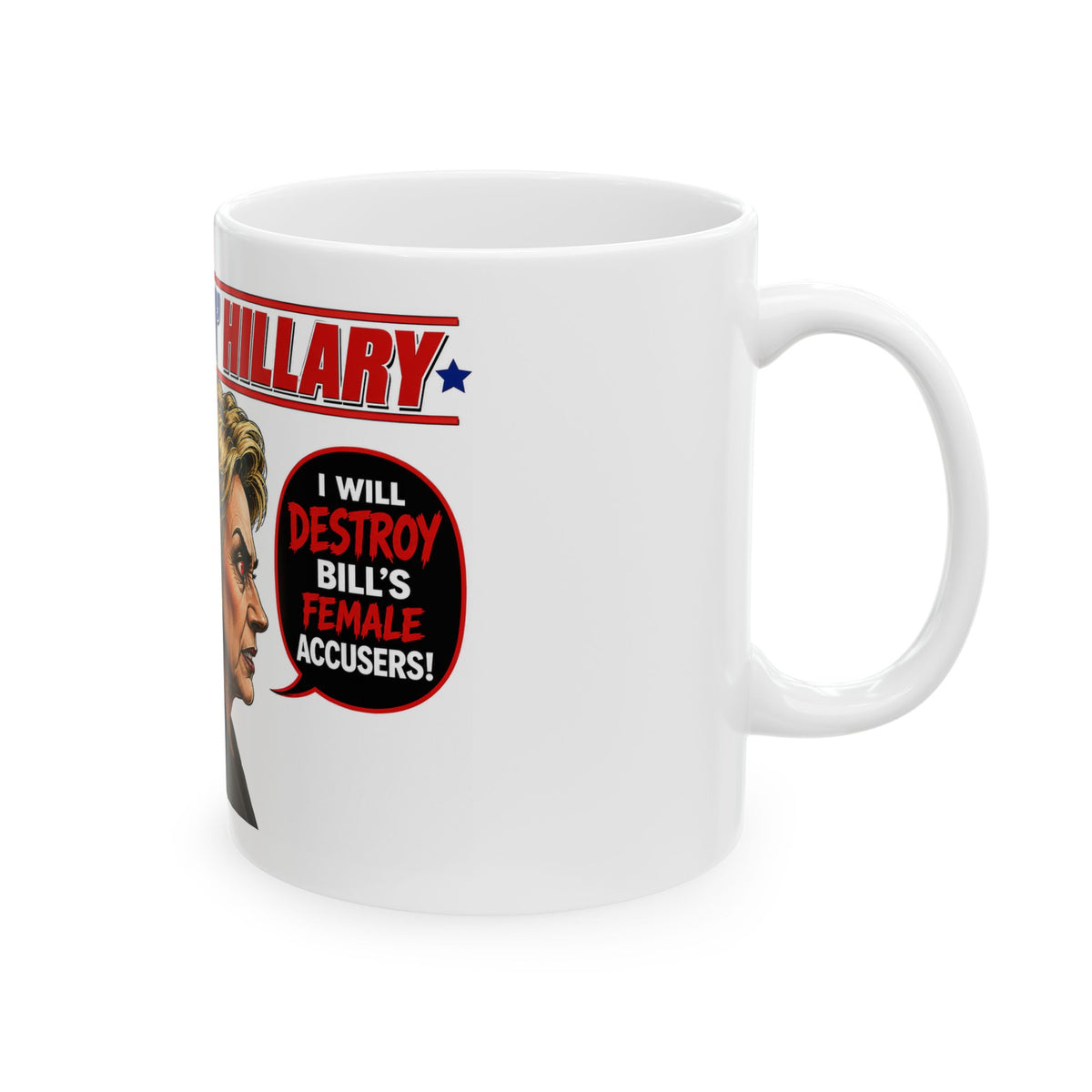 Two-Faced Hillary Clinton Mug | Political Caricature Ceramic Coffee Mug