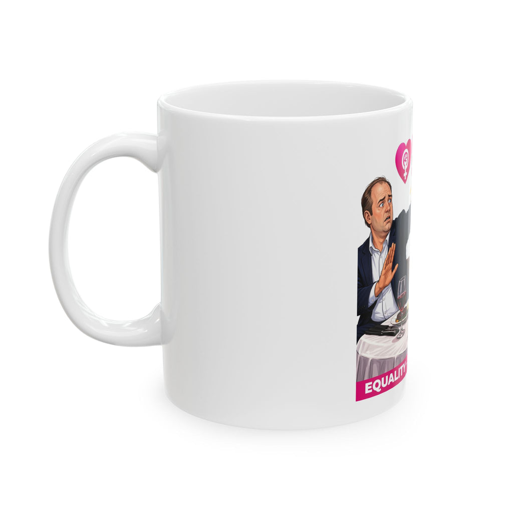 Ceramic Mug — "Feminists Want the Power, Not the Responsibility" Repelled by Paying Their Share Satirical Political Coffee Cup