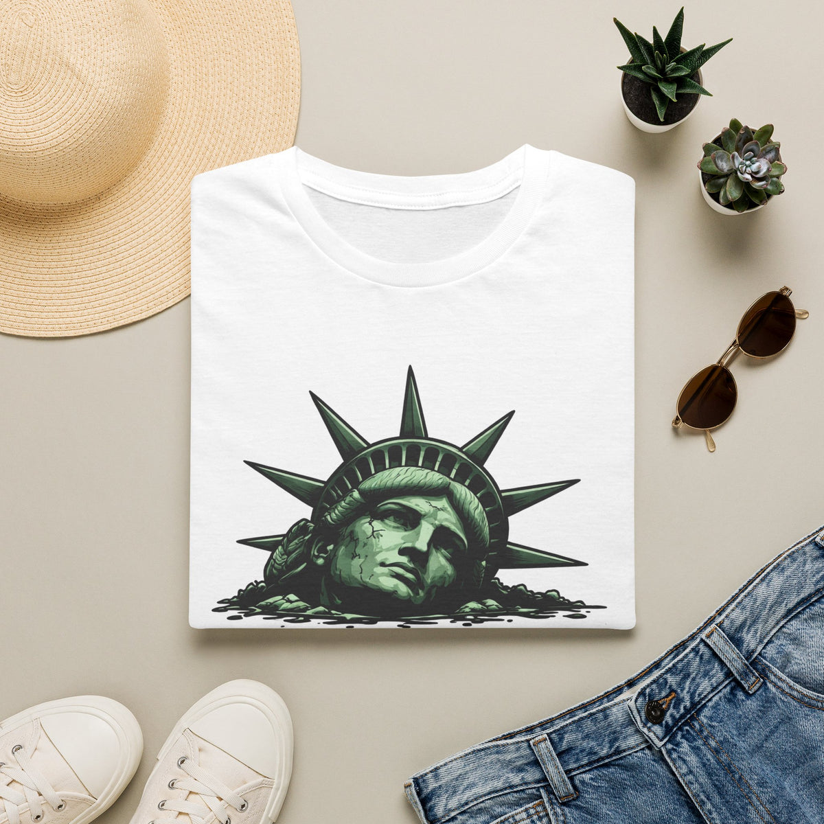 "Trump Patriot Shirt | America First T-Shirt | Conservative Republican Apparel | God Family Country Tee" | anti-woke tshirt | Statue of Liberty Escape From NY Movers T-Shirt | NYC movers graphic tee
