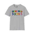 Sport Grey Trump Head graphic T-Shirt | Colorful dancing cartoon presidents